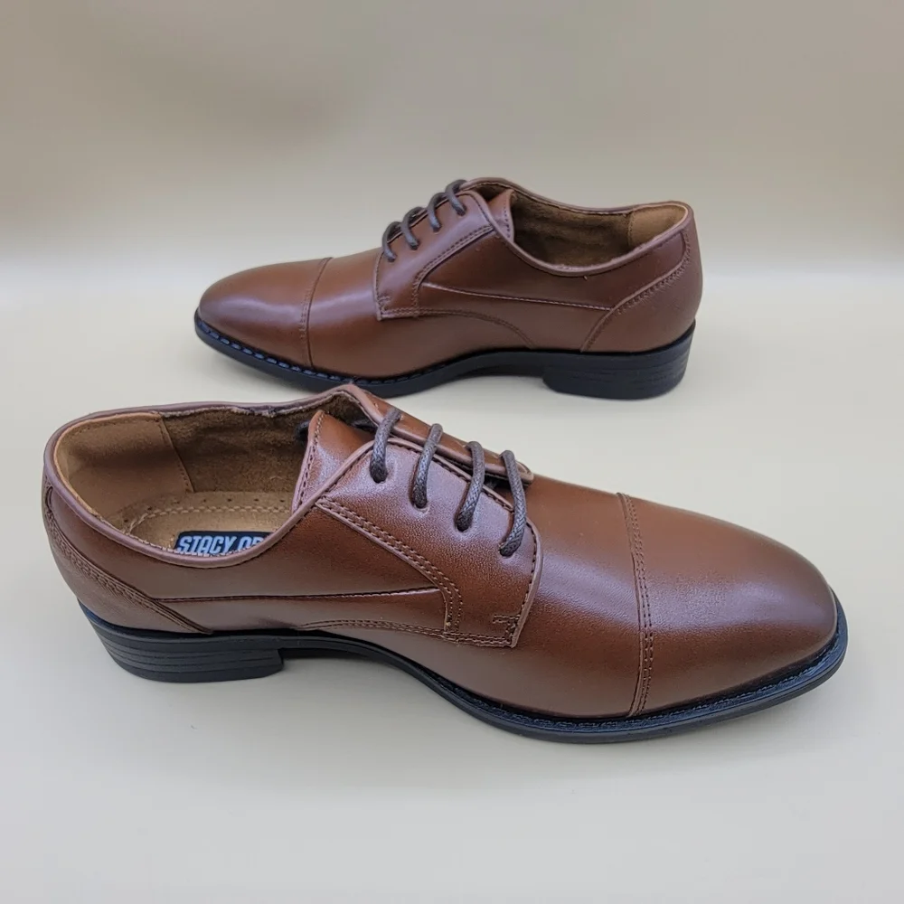 Stacy Adam Kallum Youth Boys Dress Shoes Size 2 Brown Black Casual Church Formal